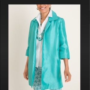 CHICOS DUSTER COAT  TEAL SIZE 3 /16-18